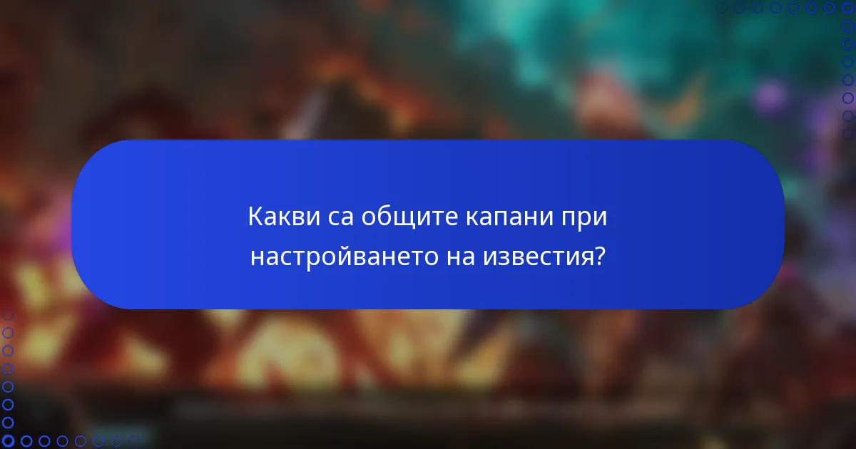 Какви са общите капани при настройването на известия?