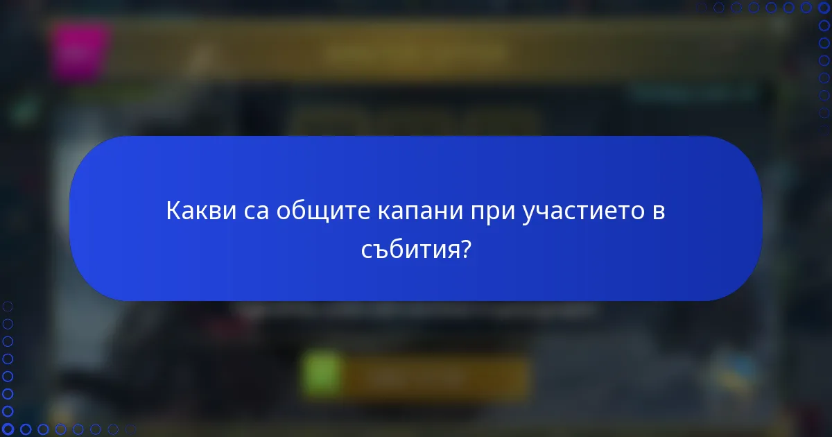 Какви са общите капани при участието в събития?